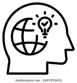 Ilustração de vetor de linha de ícone de conhecimento