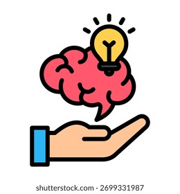 Knowledge Icon Lineal Color Design Vector Illustration