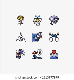 knowledge icon lineal color vector