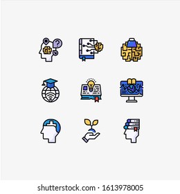 knowledge icon lineal color vector