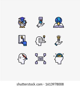 knowledge icon lineal color vector