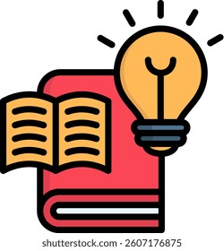 Knowledge Icon Lineal Color Vector Illustration