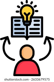 Ícone de conhecimento Ilustração de vetor de cor linear