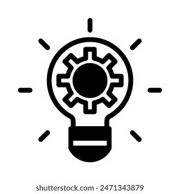 Knowledge icon or logo illustration outline  black filled style