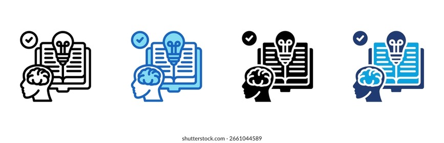 Knowledge icon Multi Style Vector Illustration