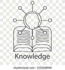Knowledge icon on transparency background. Creative idea design for your project. Line vector illustration for presentation, brochure,  template, mobile app.