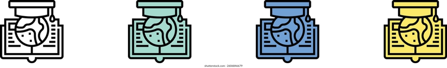 knowledge icon. Outline, Green, Blue and Yellow Style Design Isolated On White Background