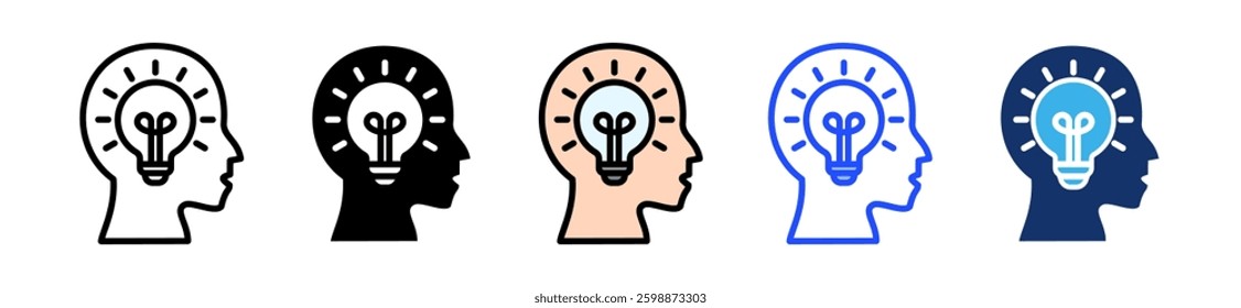 Knowledge Icon Set With Multiple Style Collection