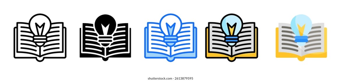 Knowledge Icon Set Multiple Style Collection