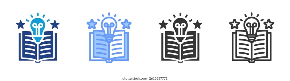 Knowledge icon set multiple style collection