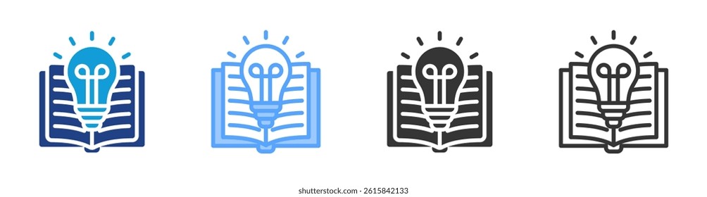 Knowledge icon set multiple style collection