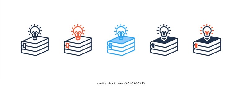 Ícone de conhecimento define coleção de vários estilos