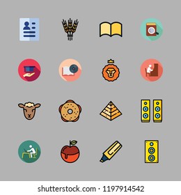 knowledge icon set. vector set about speaker, book, studying and ebook icons set.