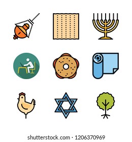 knowledge icon set. vector set about studying, hebrew and writer icons set.