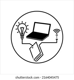 Icono De Conocimiento, Icono De Intercambio De Conocimientos, Conciencia De Estilo Tradicional Y Moderno O Ilustración De Arte Vector De Procesos