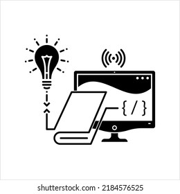 Knowledge Icon, Knowledge Sharing Icon, Traditional, Modern Style Awareness Or Understanding Process Vector Art Illustration