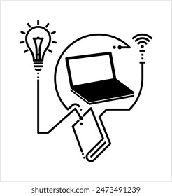 Knowledge Icon, Knowledge Sharing Icon, Traditional, Modern Style Awareness Or Understanding Process Vector Art Illustration