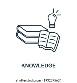 Icono de conocimiento. Ilustración simple de la colección de inicio. Icono de conocimiento creativo para diseño web, plantillas, infografías y más