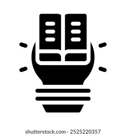 knowledge icon with style glyph