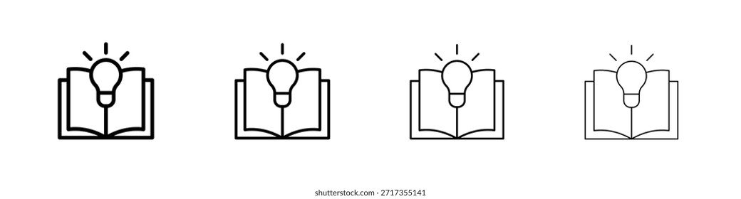 Conjunto de pictogramas de símbolo de ícone de conhecimento