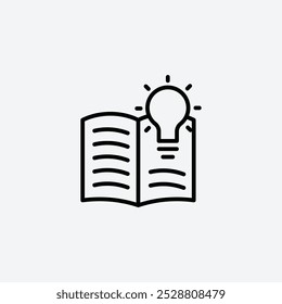 Knowledge icon in tree different line stroke sizes.