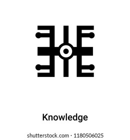 Knowledge icon vector isolated on white background, logo concept of Knowledge sign on transparent background, filled black symbol