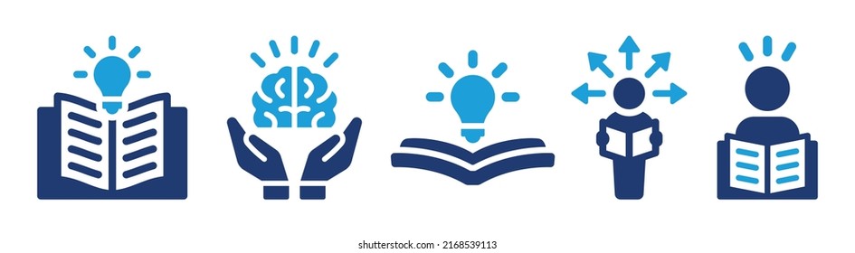 Knowledge icon vector set. Inspiration for creative idea symbol illustration.