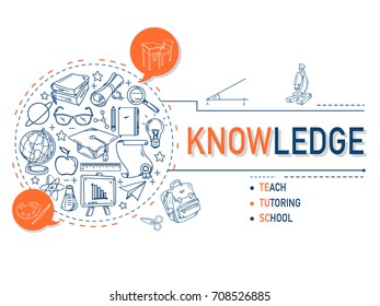 Knowledge icons collection for education illustration design.vector