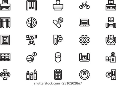 Knowledge icons collection is a vector illustration with editable stroke.