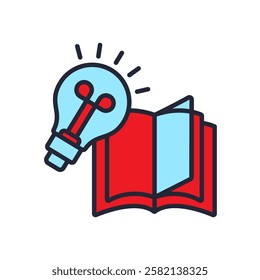 knowledge icons isolated on White Background. Flat style design