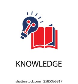 knowledge icons isolated on White Background. Flat style design