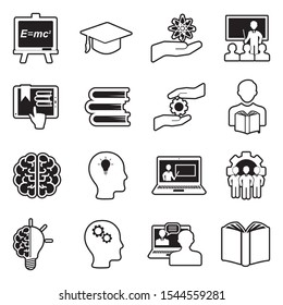 Knowledge Icons. Line With Fill Design. Vector Illustration.