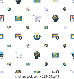 knowledge icons pattern seamless. Included editable flat Distance Exam, Creative process, Self-learning, Computer-Based Training, Interactive Course icons. knowledge icons for web and mobile.