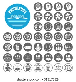 Knowledge icons set. Illustration EPS10