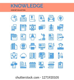 Knowledge Icons Set. UI Pixel Perfect Well-crafted Vector Thin Line Icons. The illustrations are a vector.
