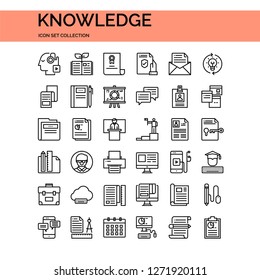 Knowledge Icons Set. UI Pixel Perfect Well-crafted Vector Thin Line Icons. The illustrations are a vector.
