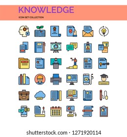 Knowledge Icons Set. UI Pixel Perfect Well-crafted Vector Thin Line Icons. The illustrations are a vector.
