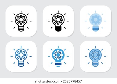 Ícones de conhecimento com vários estilos de design