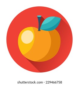 Knowledge juicy apple with leaf icon