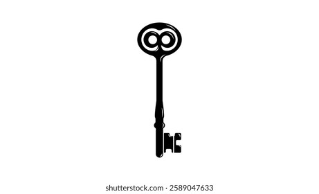 Knowledge Key symbol, black isolated silhouette