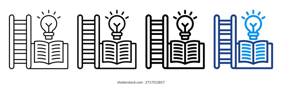 Knowledge Ladder Icon Different Outline Collection Set