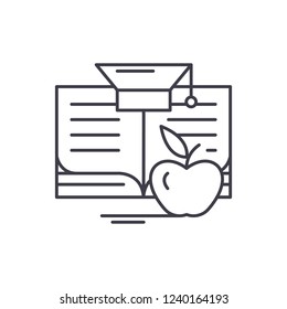 Knowledge learning line icon concept. Knowledge learning vector linear illustration, symbol, sign