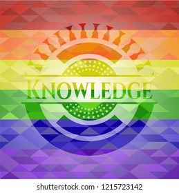 Knowledge lgbt colors emblem 