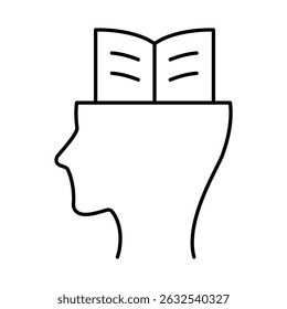 Knowledge Line Icon Editable Stroke. Education, Study, Library, Reading, Science, Student, Graduation, Bookstore Icons Vector Illustration