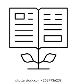 Knowledge Line Icon. E-learning, Education, Teaching, Online Study Icons Editable Stroke Vector Illustration