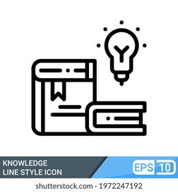 knowledge in line style icon. online learning icon, vector illustration for application, web, presentation template. EPS 10