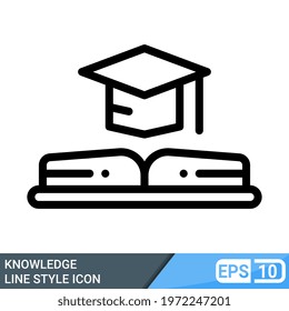 knowledge in line style icon. online learning icon, vector illustration for application, web, presentation template. EPS 10
