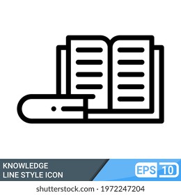 knowledge in line style icon. online learning icon, vector illustration for application, web, presentation template. EPS 10