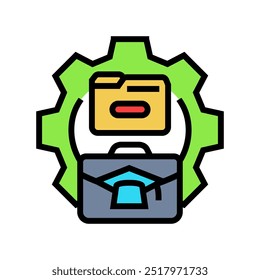 Knowledge Management-Geschäftsprozess-Farbsymbol-Vektor. Prozesszeichen für Wissensmanagement-Geschäftsprozesse. einzelne Symbolgrafik