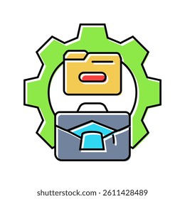 knowledge management business process color icon vector. knowledge management business process sign. isolated symbol illustration
